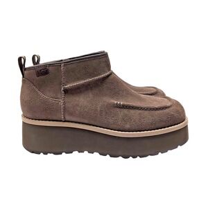 UGG Cityfunc Ultra Mini Suede Boots Womens 10 Brown Platform Square Toe NEW NWOB